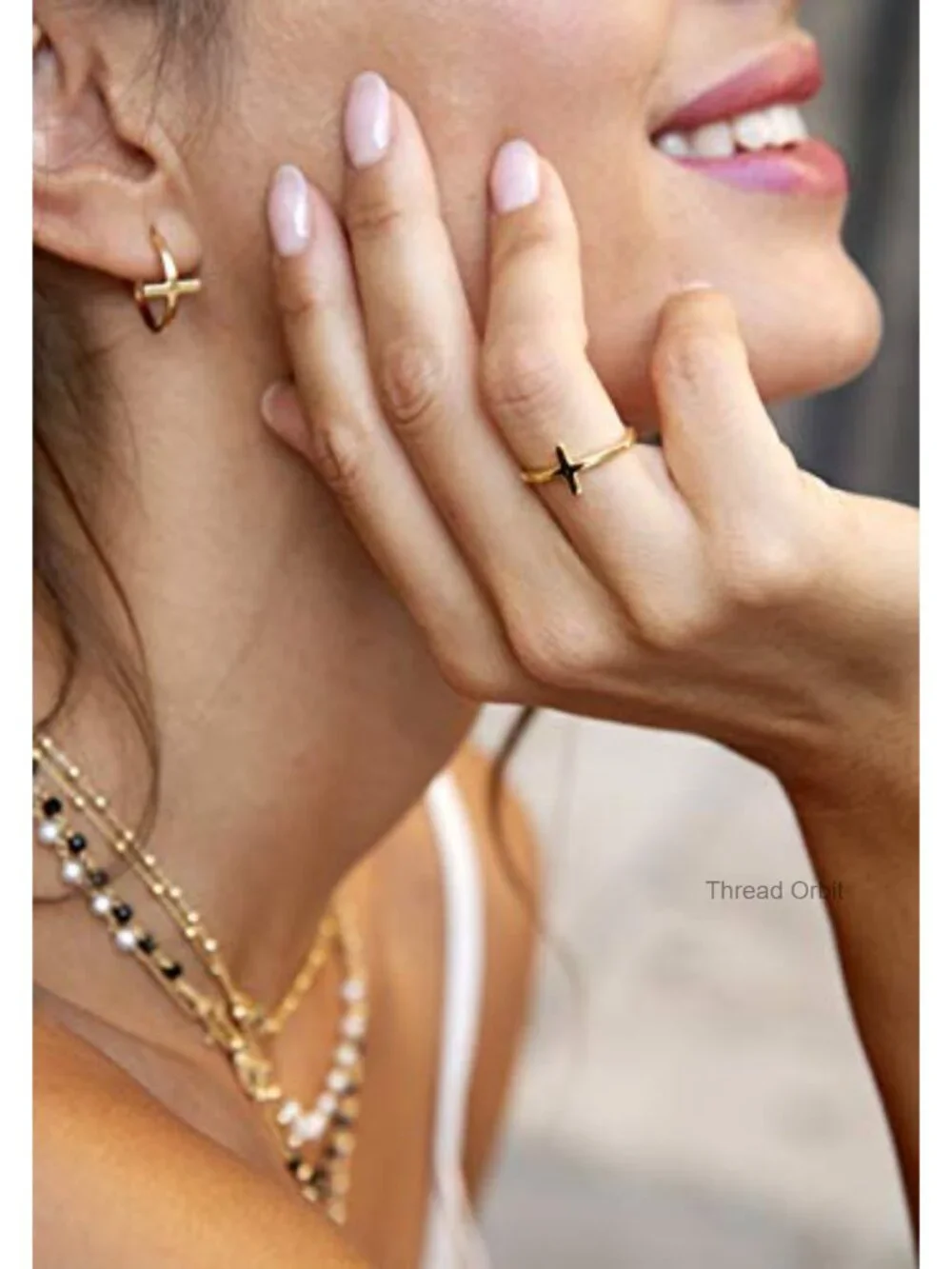 Sterling Silver Sideways Cross Ring for Women